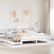 seng med reol uden madras 180x200 cm massivt fyrretræ hvid