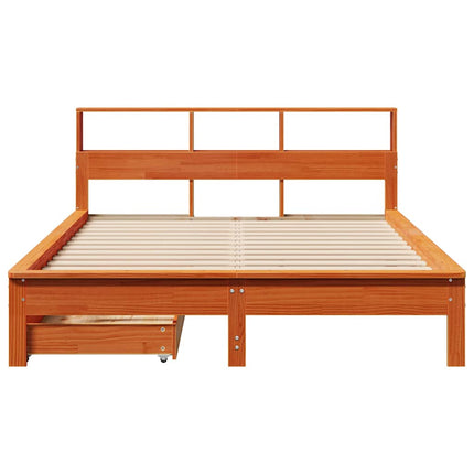 seng med reol uden madras 120x190cm massivt fyrretræ gyldenbrun