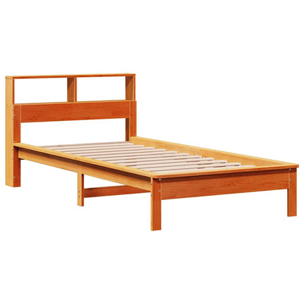 seng med reol uden madras 90x190 cm massivt fyrretræ gyldenbrun