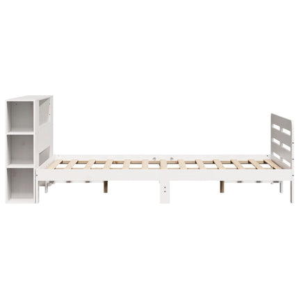 sengeramme uden madras 150x200 cm massivt fyrretræ hvid