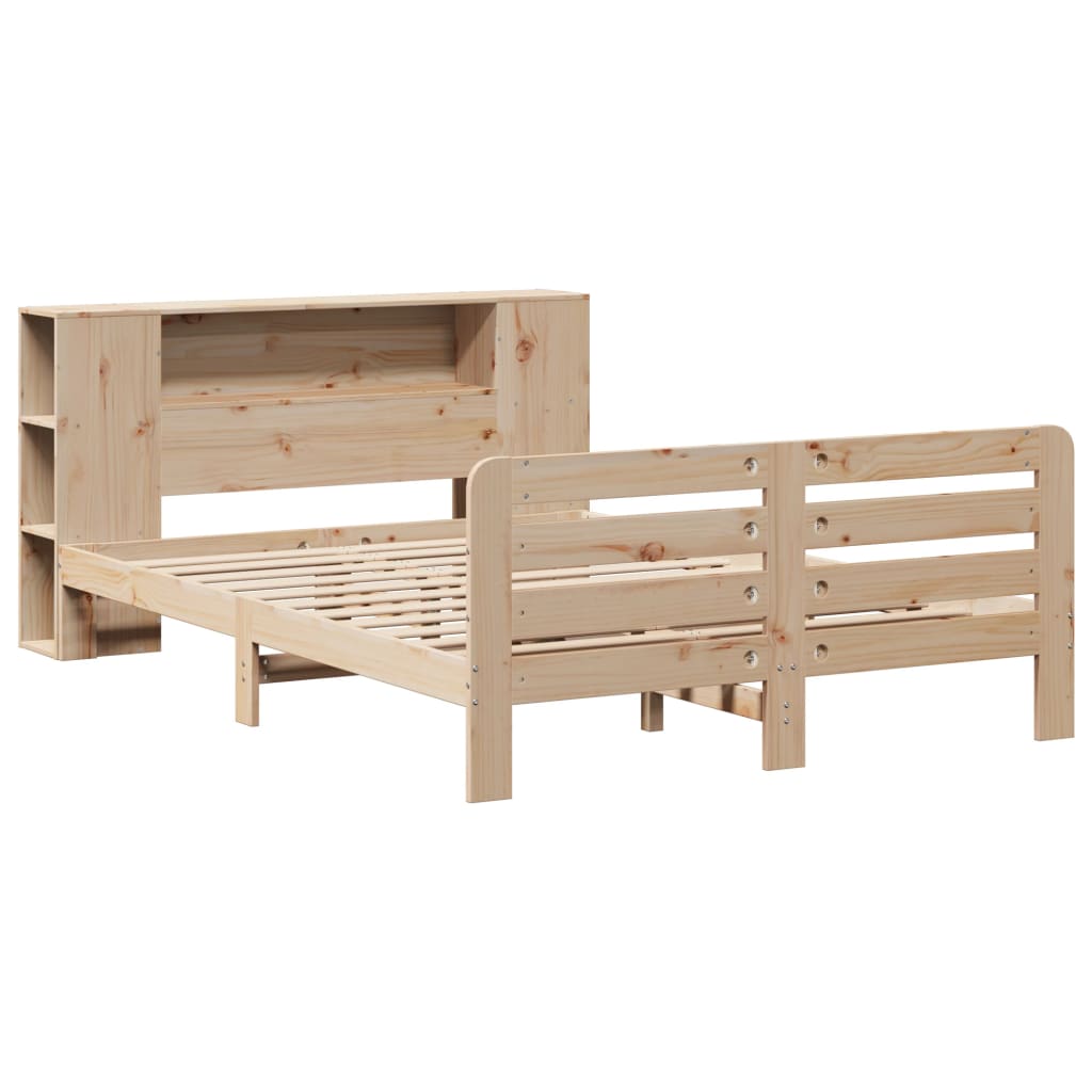 sengeramme uden madras 135x190 cm massivt fyrretræ hvid
