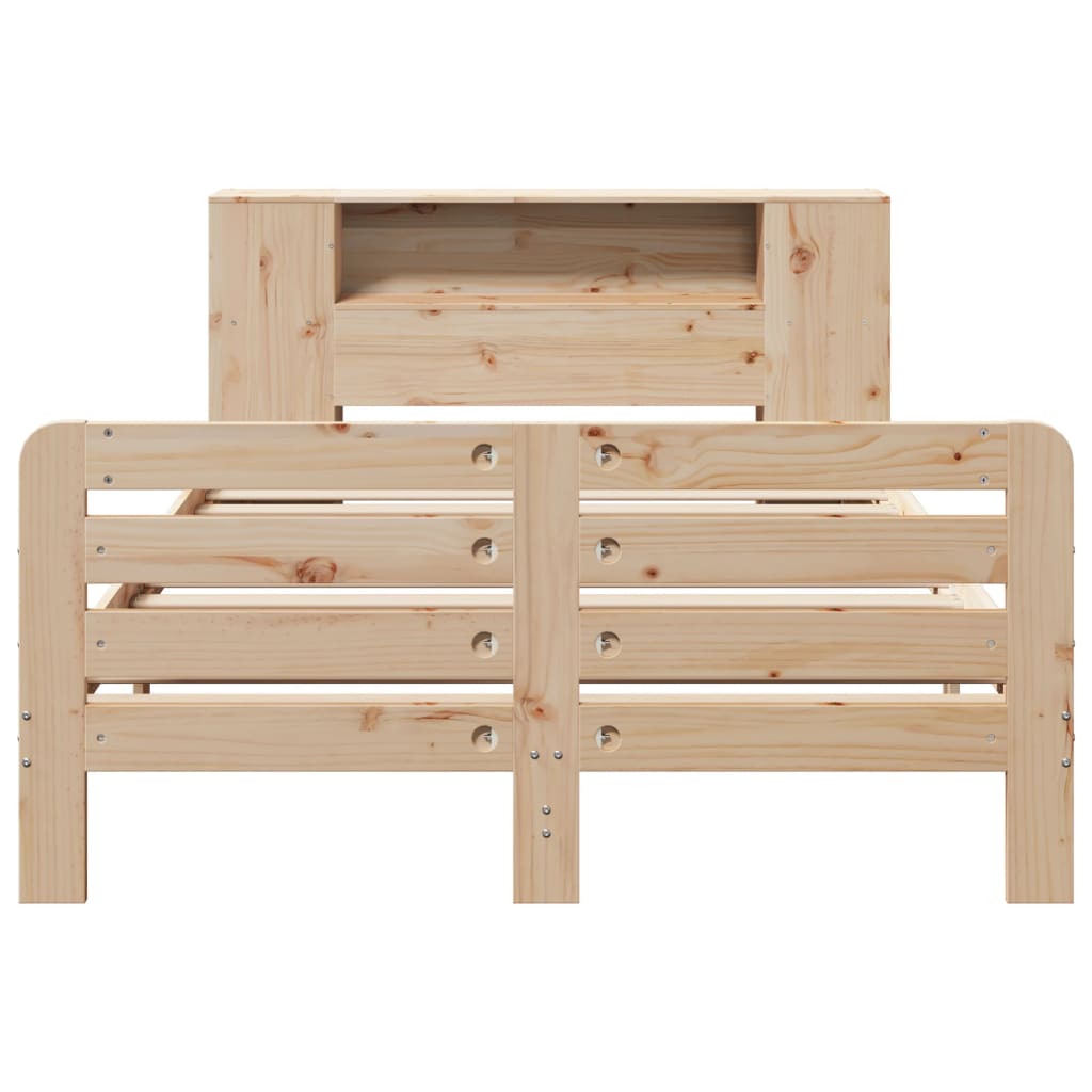 sengeramme uden madras 135x190 cm massivt fyrretræ hvid