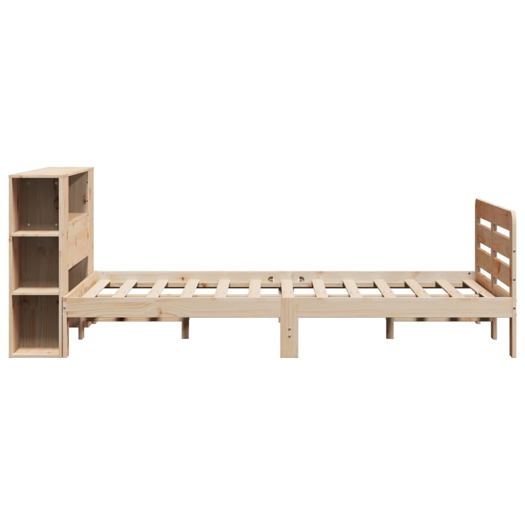 sengeramme uden madras 135x190 cm massivt fyrretræ hvid
