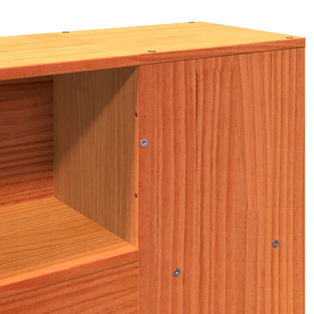 sengeramme uden madras 135x190 cm massivt fyrretræ brun