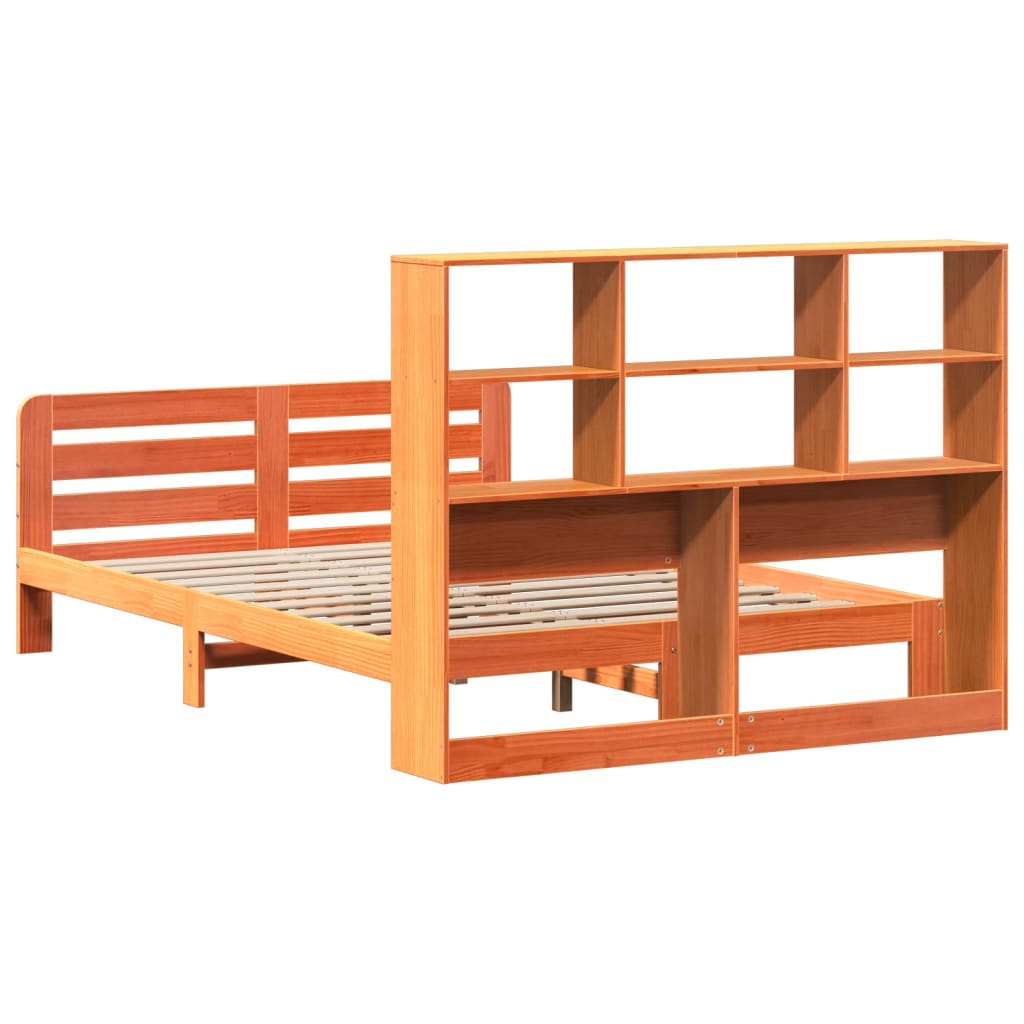 sengeramme uden madras 140x200 cm massivt fyr gyldenbrun