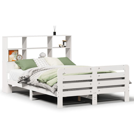 sengeramme uden madras 160x200 cm massivt fyrretræ hvid