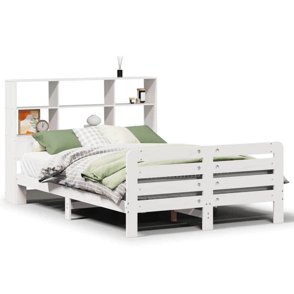 sengeramme uden madras 160x200 cm massivt fyrretræ hvid