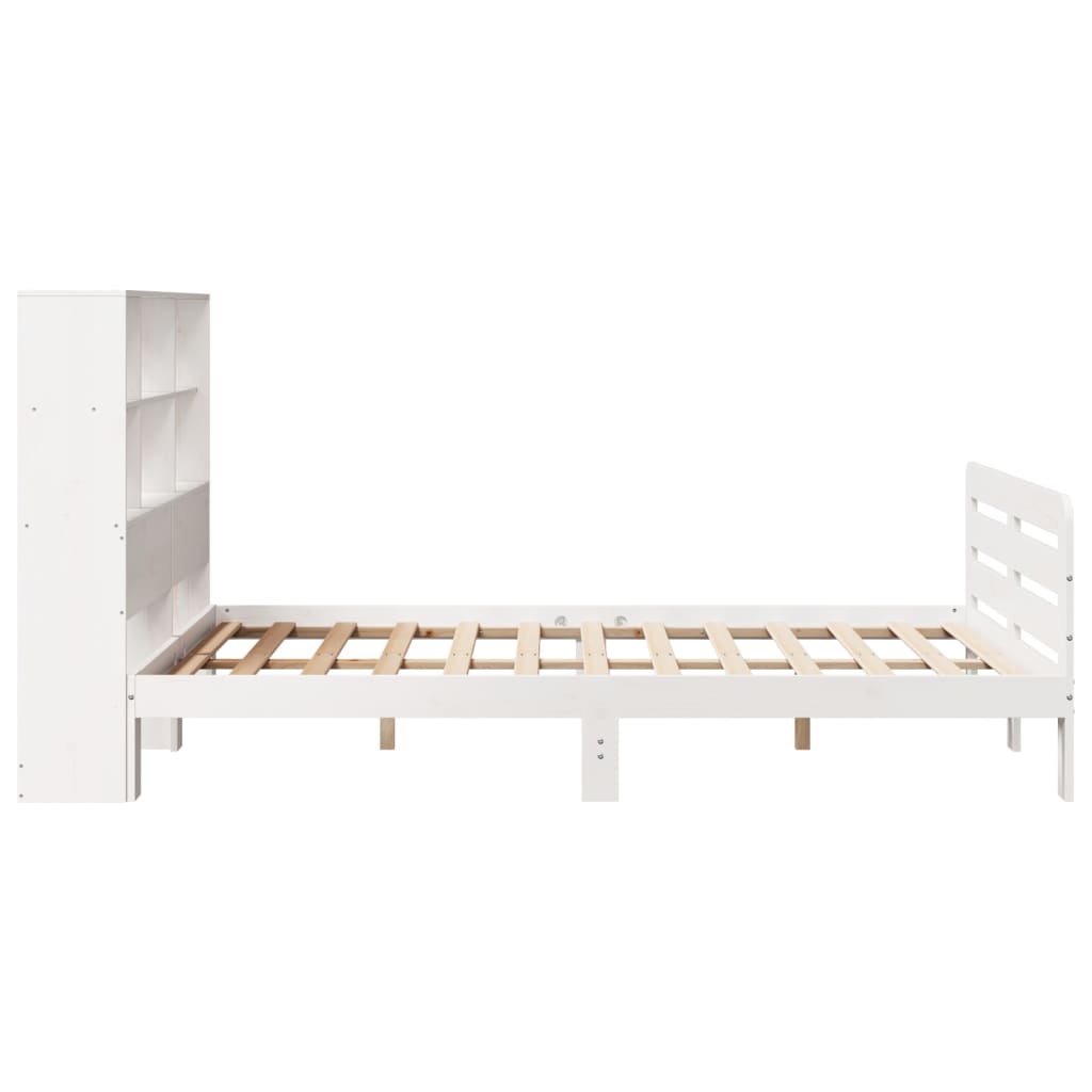 sengeramme uden madras 160x200 cm massivt fyrretræ hvid