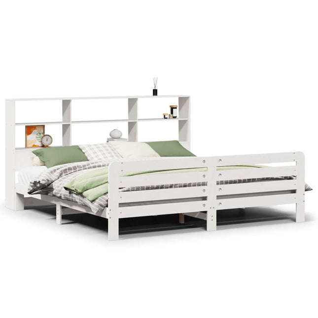 sengeramme uden madras 180x200 cm massivt fyrretræ hvid