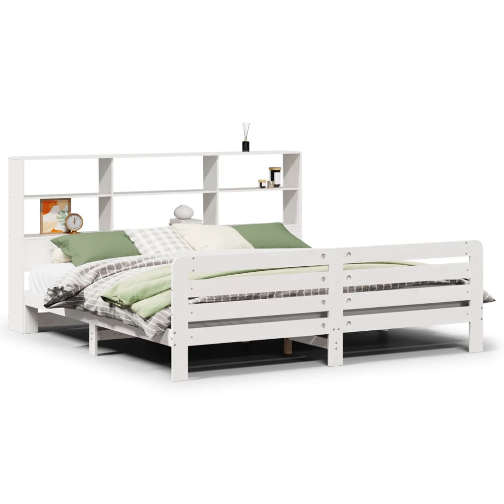 sengeramme uden madras 180x200 cm massivt fyrretræ hvid