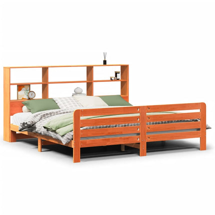sengeramme uden madras 200x200 cm massivt fyrretræ gyldenbrun