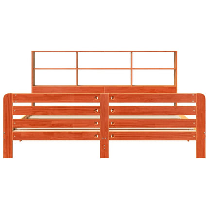 sengeramme uden madras 200x200 cm massivt fyrretræ gyldenbrun