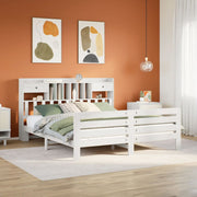 seng med reol uden madras 180x200 cm massivt fyrretræ hvid