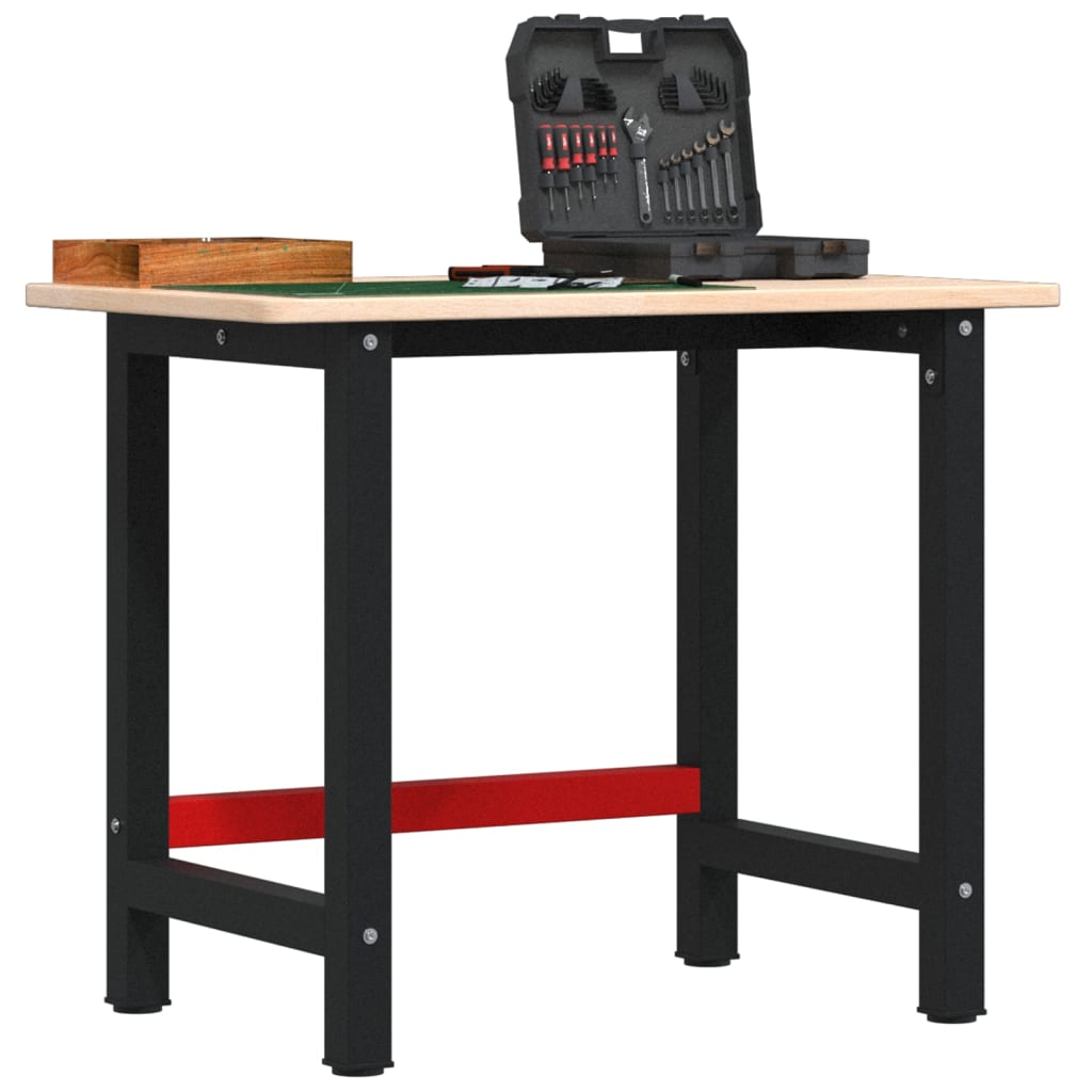 arbejdsbænk 100x60x81,5 cm massivt egetræ rektangulær