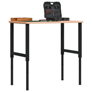 arbejdsbænk 100x60x(71,5-98) cm massivt bøgetræ rektangulær
