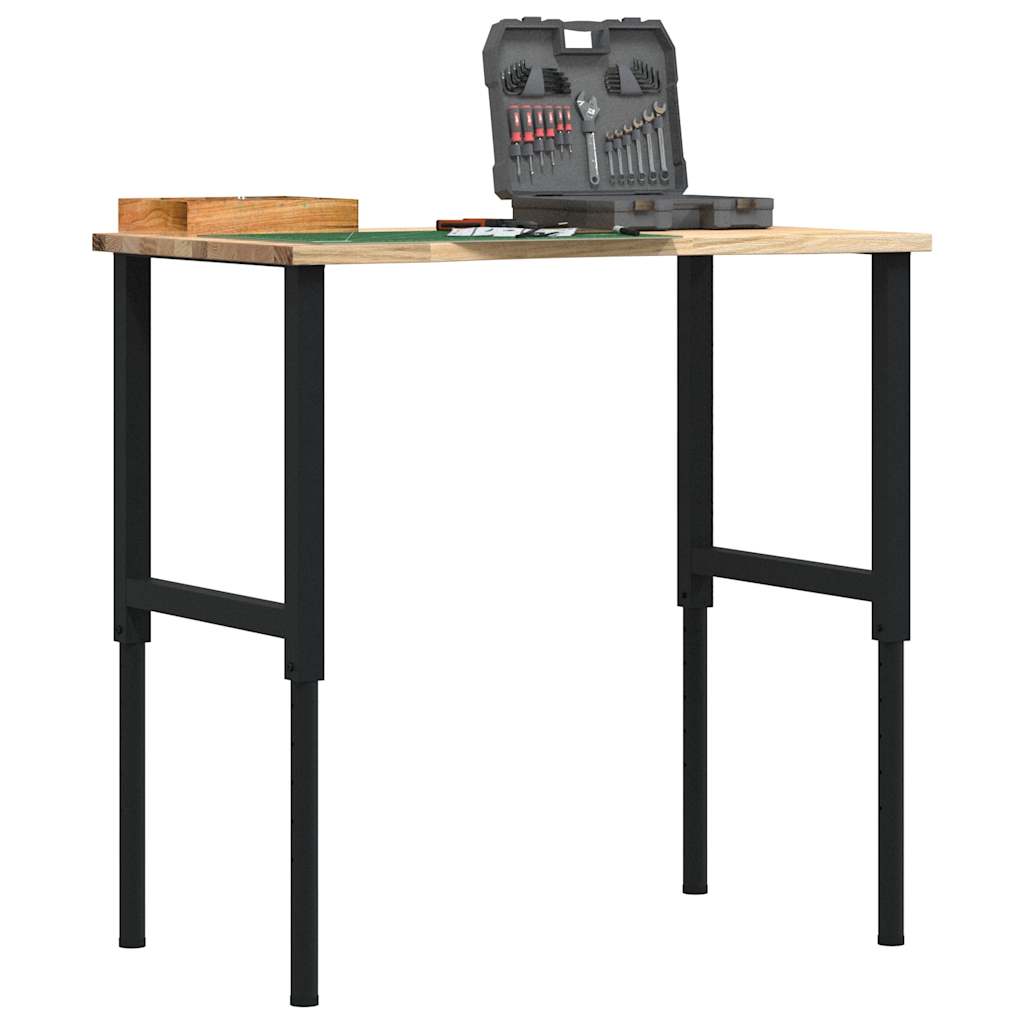 arbejdsbænk 100x60x(71,5-98) cm massivt egetræ