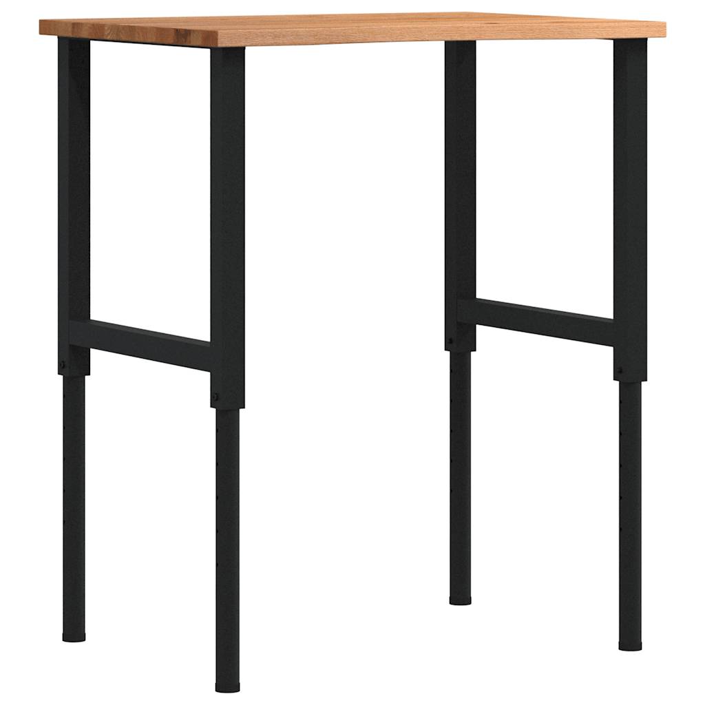 arbejdsbænk 80x60x(71,5-98) cm massivt egetræ