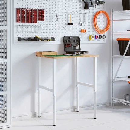 arbejdsbænk 80x60x(71,5-98) cm massivt egetræ