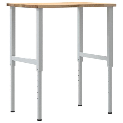 arbejdsbænk 80x60x(71,5-98) cm massivt egetræ