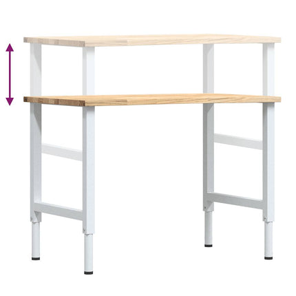 arbejdsbænk 100x60x(71,5-98) cm massivt egetræ