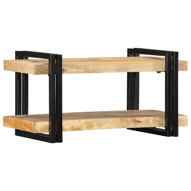 væghylde 70x33x35 cm massivt ru mangotræ