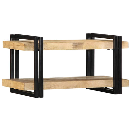 væghylde 70x33x35 cm massivt ru mangotræ
