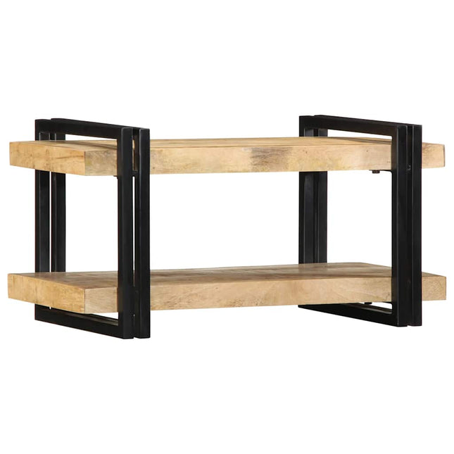 væghylde 70x33x35 cm massivt ru mangotræ