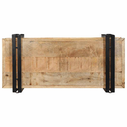 væghylde 70x33x35 cm massivt ru mangotræ