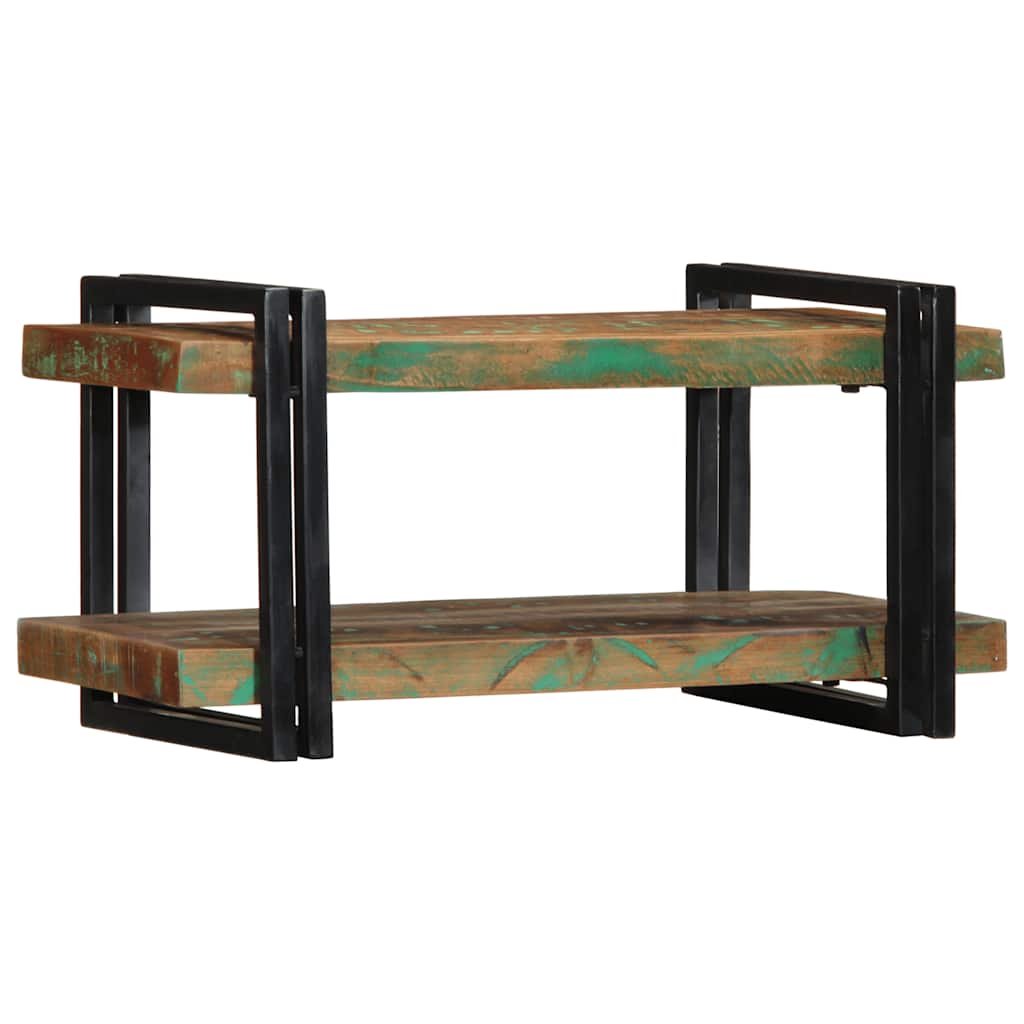 væghylde flerfarvet massivt genbrugstræ