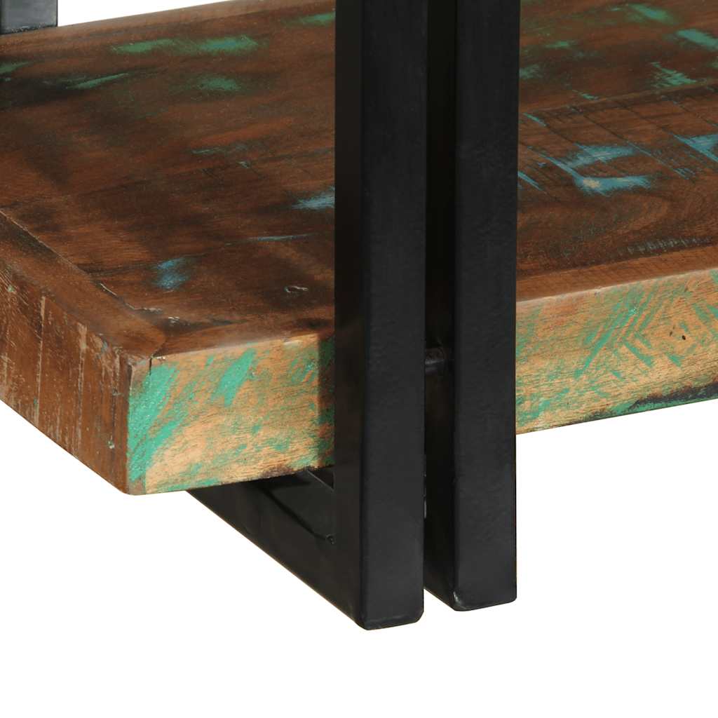 væghylde flerfarvet massivt genbrugstræ