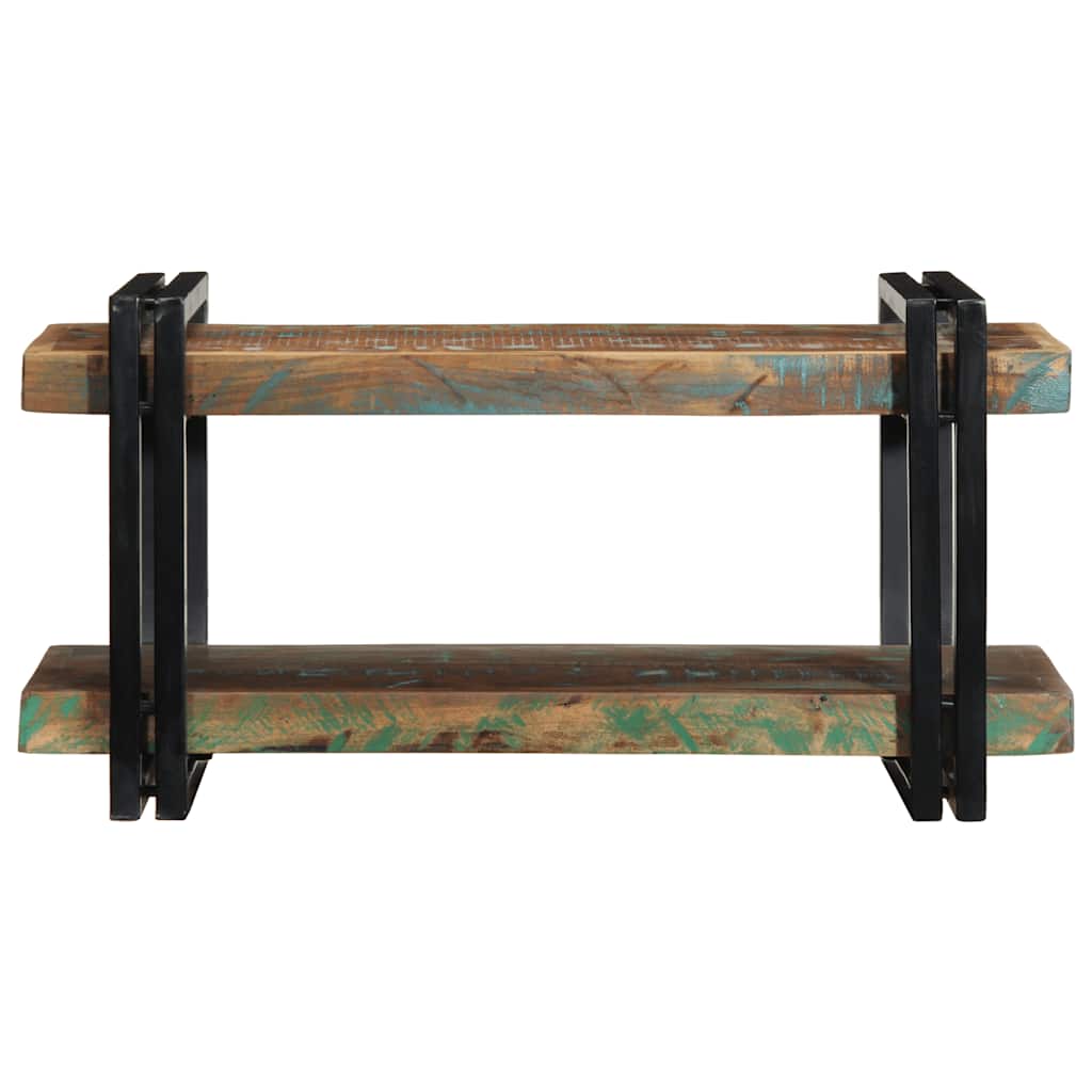 væghylde flerfarvet massivt genbrugstræ