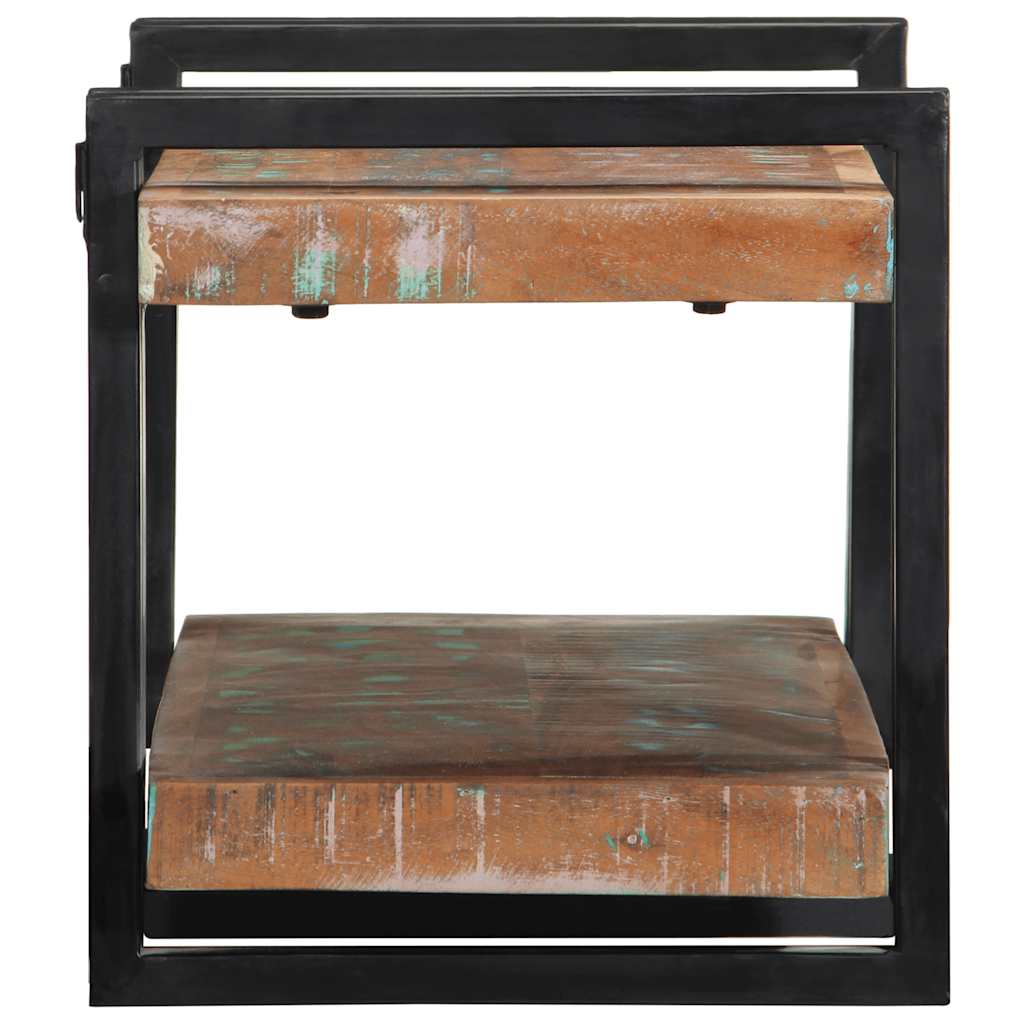 væghylde flerfarvet massivt genbrugstræ