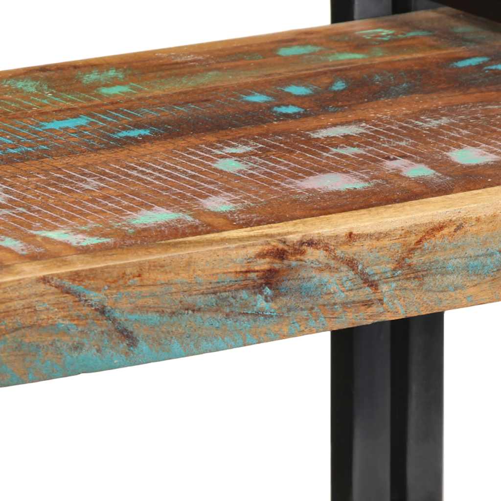 væghylde flerfarvet massivt genbrugstræ