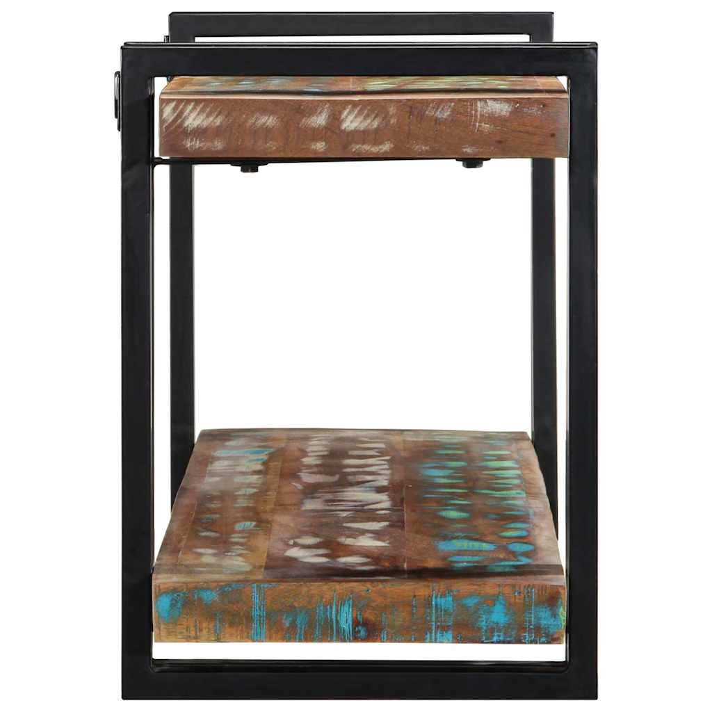 væghylde flerfarvet massivt genbrugstræ