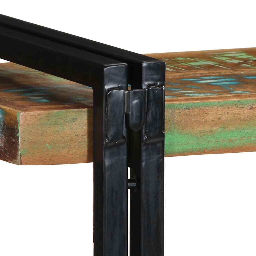 væghylde flerfarvet massivt genbrugstræ