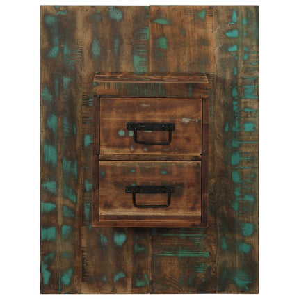 sengeskab 60x32x80 cm massivt genbrugstræ flerfarvet