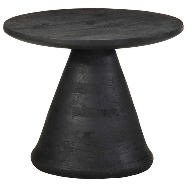 sidebord Ø50x40 cm massivt mangotræ sort