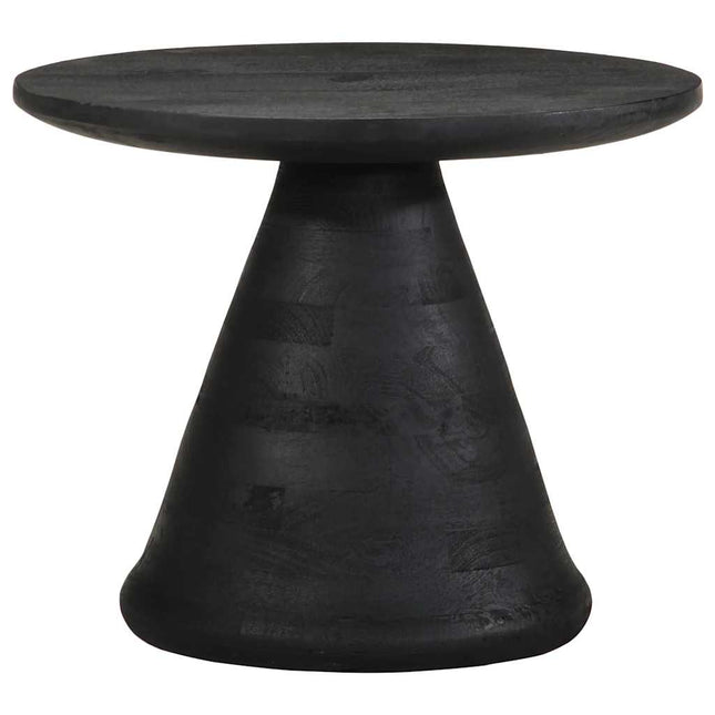 sidebord Ø50x40 cm massivt mangotræ sort