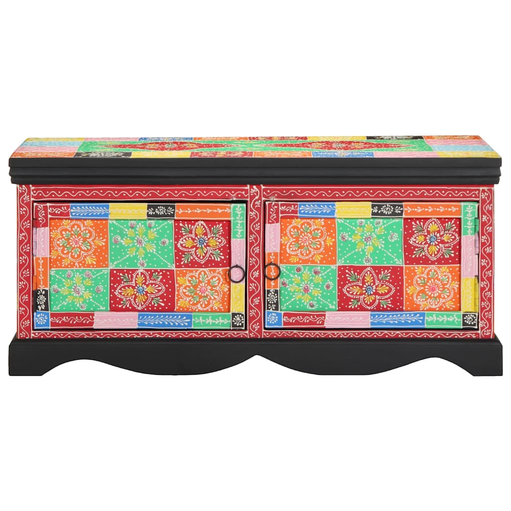 sofabord 90x50x40 cm massivt mangotræ flerfarvet