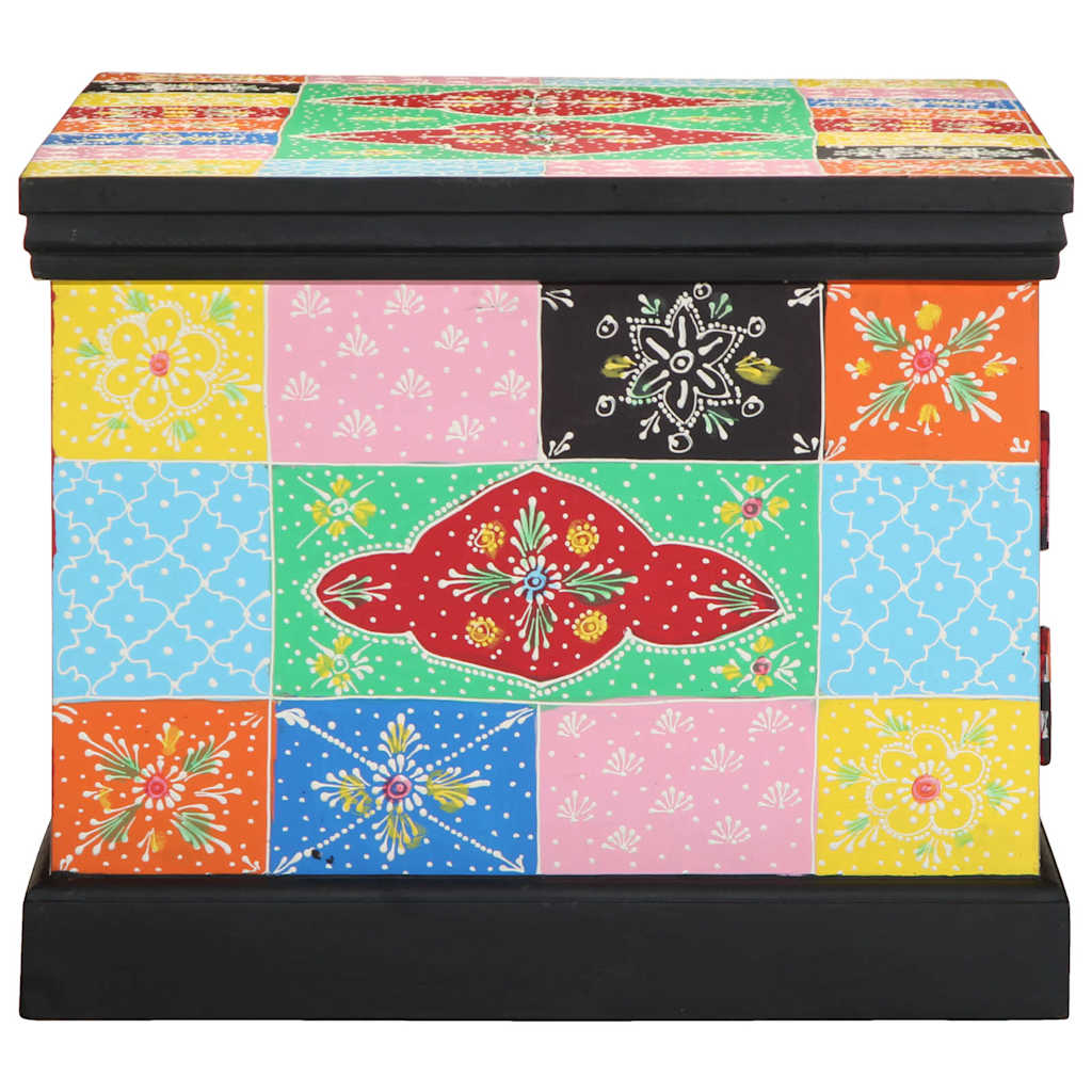 sofabord 90x50x40 cm massivt mangotræ flerfarvet