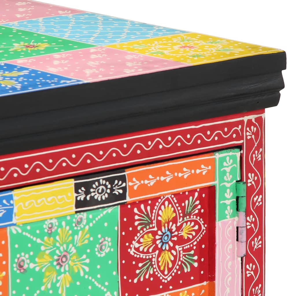 sofabord 90x50x40 cm massivt mangotræ flerfarvet