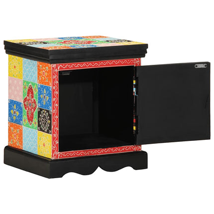 sengeskabe 2 stk 40x35x45 cm massivt mangotræ flerfarvet