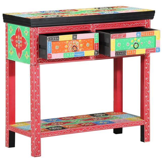 Konsolbord med skuffe med opbevaring Flerfarvet 80 x 35 x 76 cm