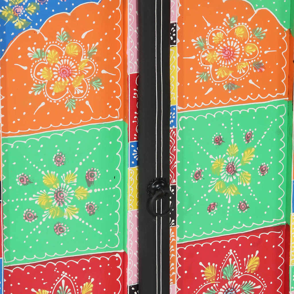 Konsolbord med dør Flerfarvet 50 x 30 x 75 cm Massivt mangotræ