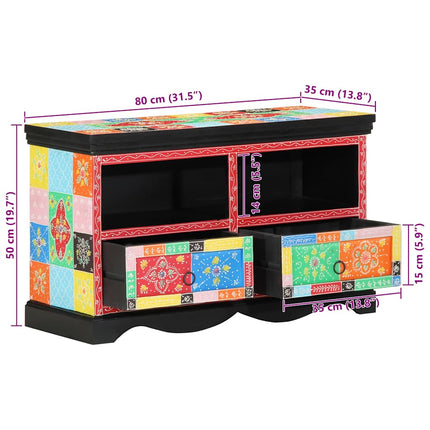 TV-skab 80 x 35 x 50 cm Flerfarvet Massivt mangotræ