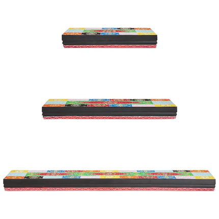 Væghylder 3 pcs Flerfarvet 100 x 20 x 6 cm Massivt mangotræ