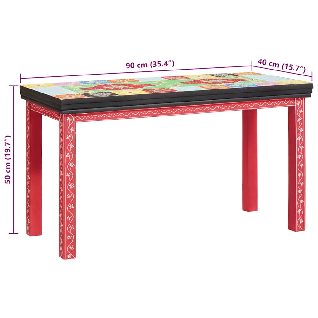 Endebord 2 pcs Flerfarvet Massivt Mango Træ og Ingeniørtræ