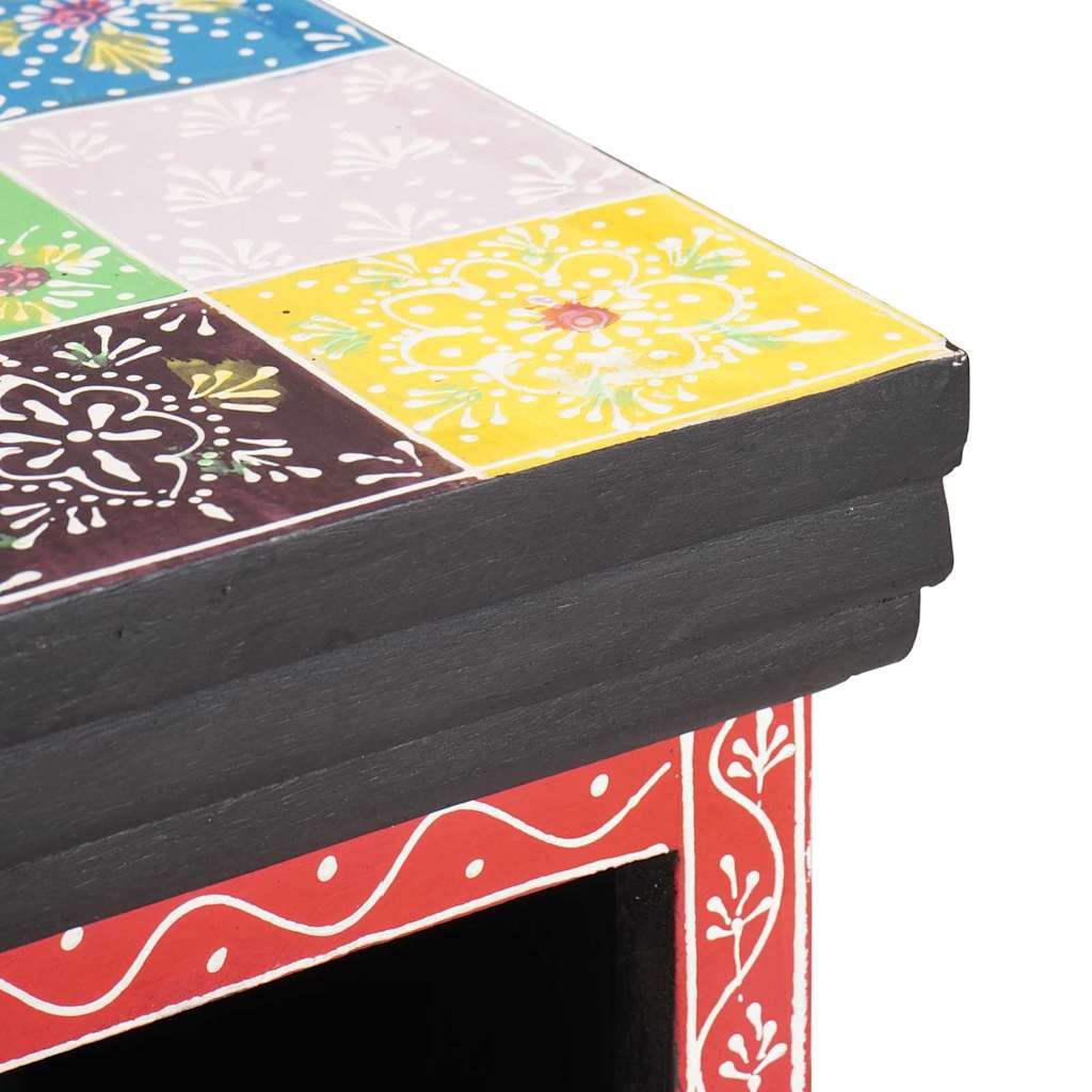 Kommode med hylde Flerfarvet 30 x 30 x 90 cm Massivt mangotræ