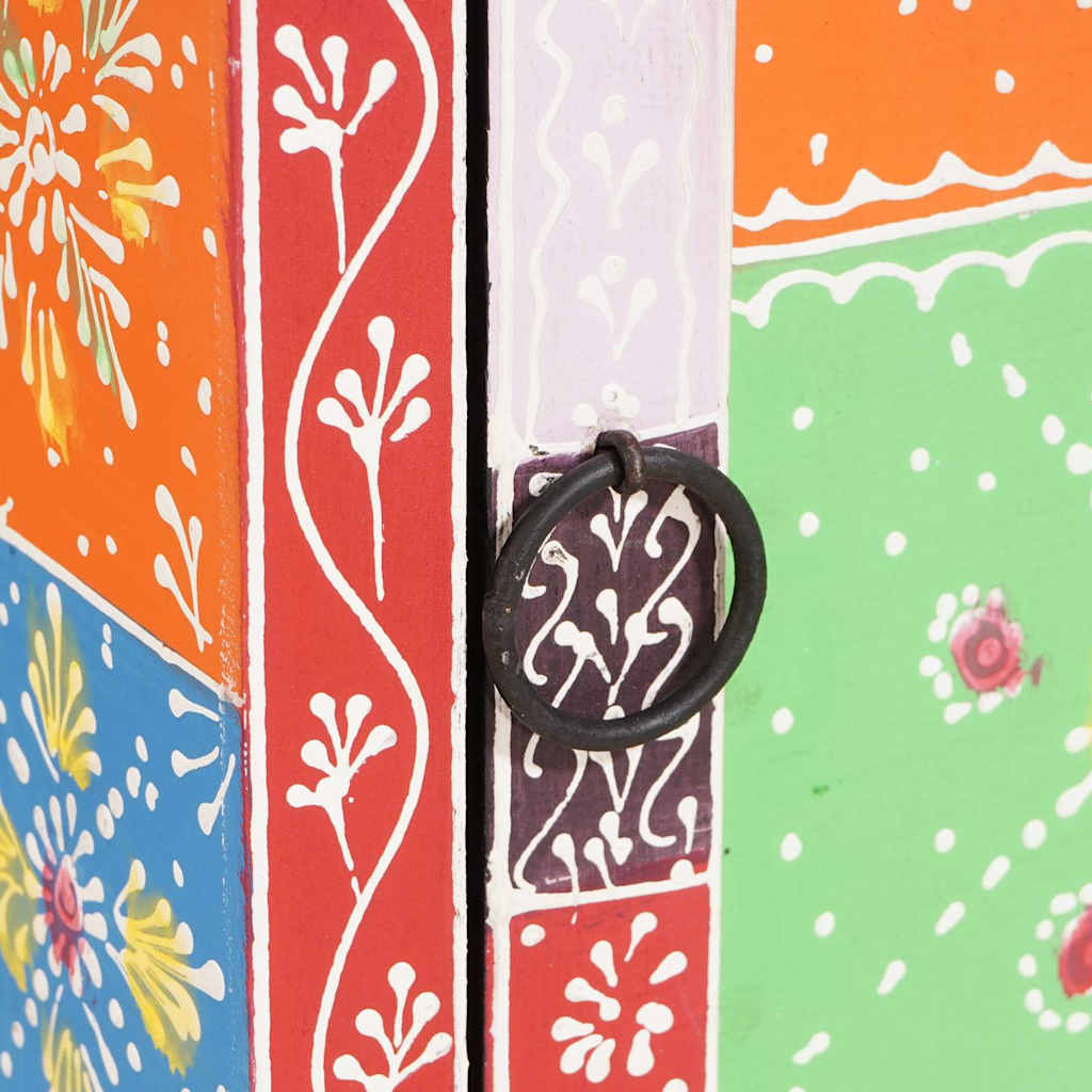 Kommode med hylde Flerfarvet 30 x 30 x 90 cm Massivt mangotræ