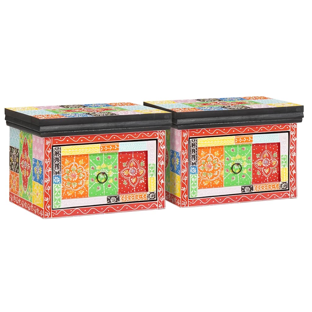 Natskab med skuffe 2 pcs Flerfarvet 40 x 30 x 28 cm